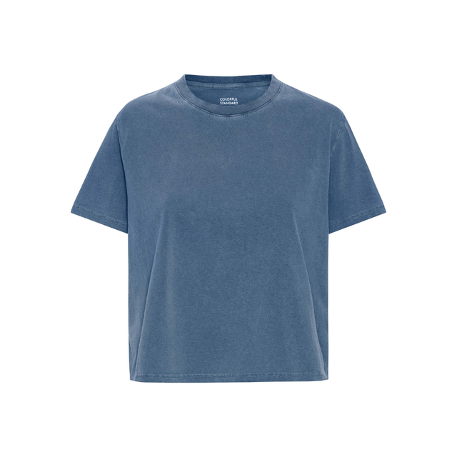 Colorful Standard | BOXY CROP T-Shirt | Faded Indigo