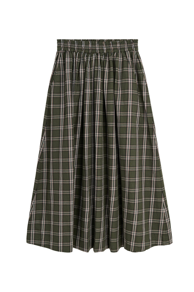 Skall Studio | DAGNY Skirt | Green & White Check
