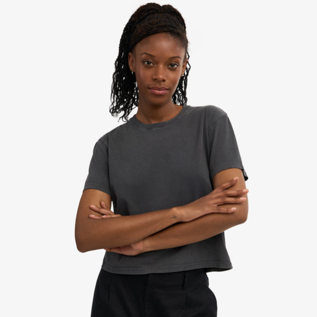 Colorful Standard | BOXY CROP T-Shirt | Faded Black